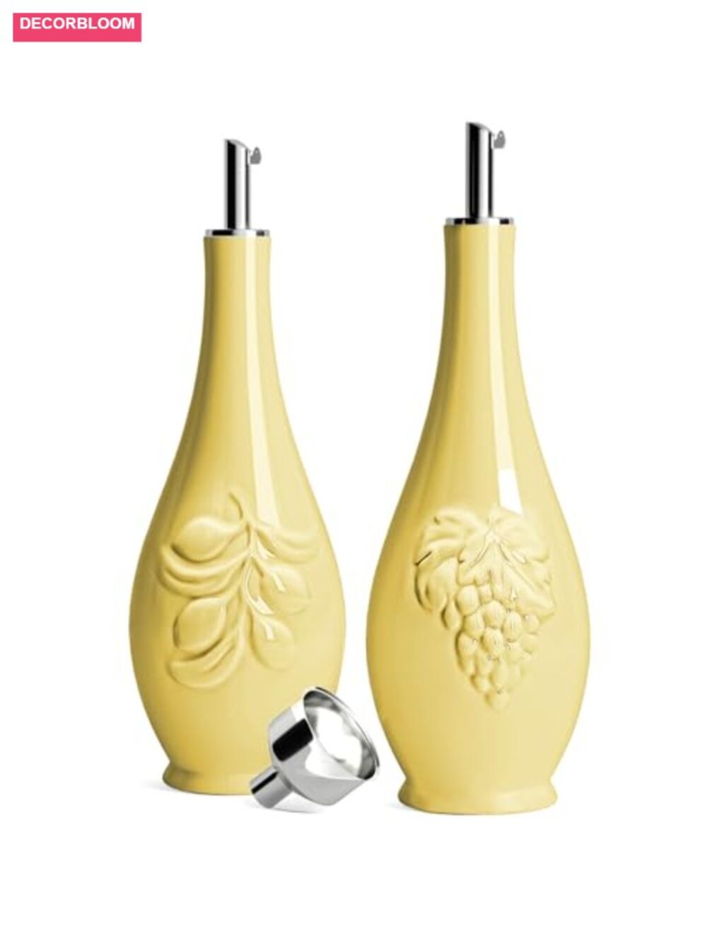 Porcelain Oil and Vinegar Dispenser Set 16oz Leakproof Kitchen Cruet - Picture 1 of 6
